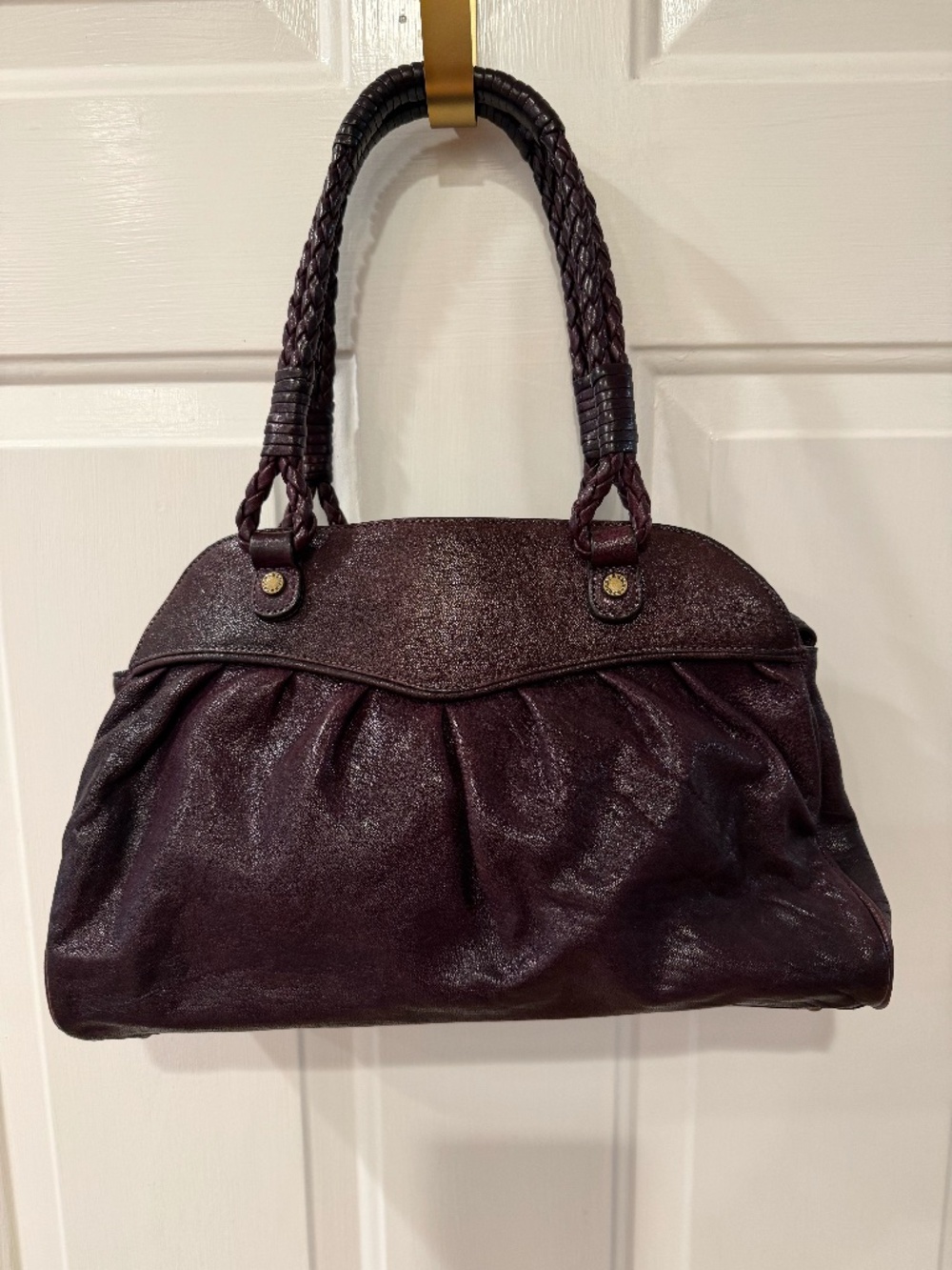 BCBG purple leather purse